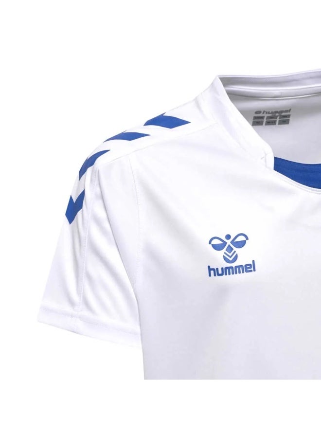 هامل تيشيرت هامل رياضي أبيض بتصميم شيفرون أزرق – كم قصير برقبة دائرية وقصة عادية - Image 2